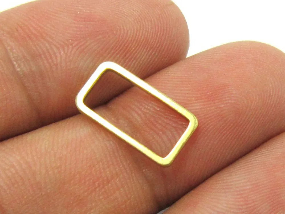 

Raw brass rectangle circle 15x8mm Raw brass findings R180