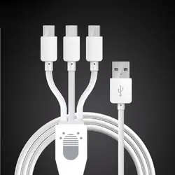 3 в 1 кабель Micro usb Тип C 8 pin зарядное устройство кабель для iPh шнур Кабели быстрой зарядки для Xiaomi для Android устройства 1 м