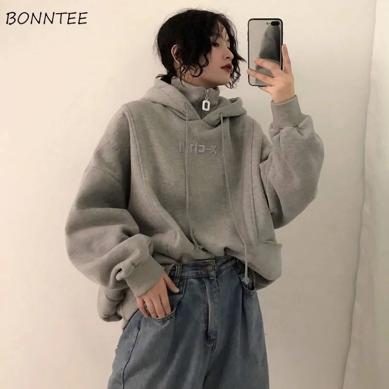  Hoodies Women Autumn Winter Trendy Korean Style Simple Casual Ulzzang High Quality Streetwear Soft 