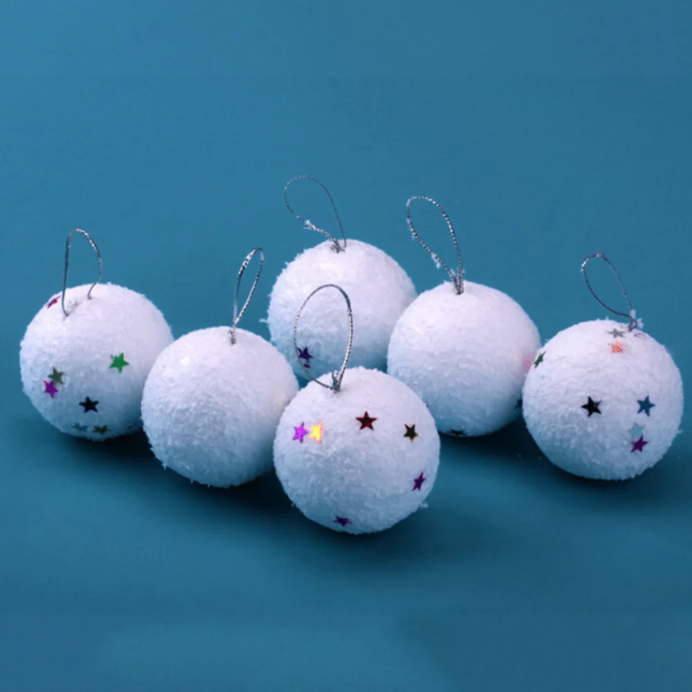 6Pcs/Lot White Craft Christmas Balls Modelling Polystyrene Styrofoam