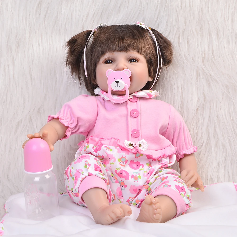 55 см Прекрасные розовые детские куклы reborn игрушки для игрушечного домика Игрушки для маленьких девочек brinquedos bebes Возрожденный силикон
