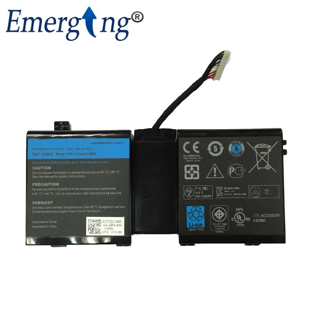 14 8 в 86WH новый оригинальный аккумулятор для ноутбука DELL Alienware 17 18 18x M17X R5 M18X R3 2F8K3