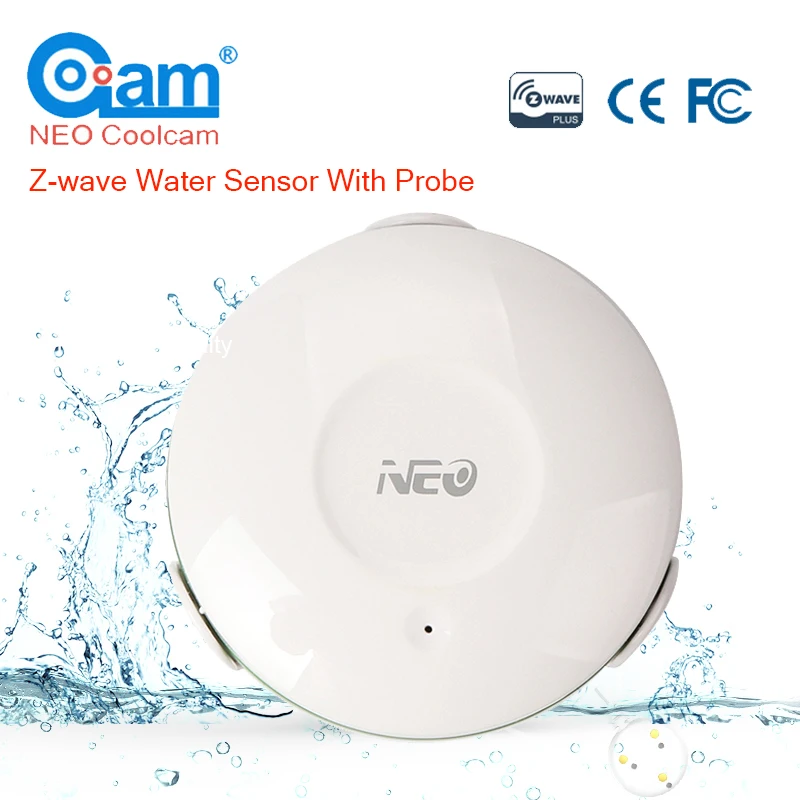 NEO Coolcam Z Wave Water Sensor With Probe Flood Water Leak Alarm Sensor Water Leakage Sensor