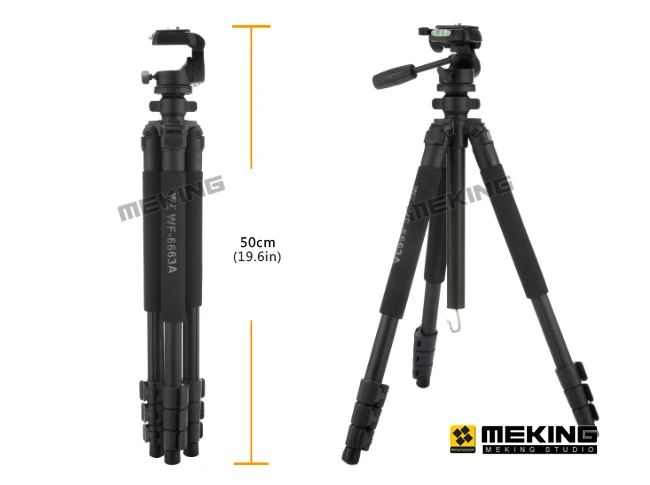 Профессиональный Камера штатив 172 см энтузиастов WF-6663A алюминиевая подставка с 3 степенями свободы ballhead для смартфонов, сумок, штатив tripe extensor para foto