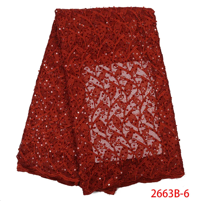 Best Selling African Lace Fabric High Quality Tulle Lace with Sequins French Embroidery for Wedding Dresses KS2663B-1