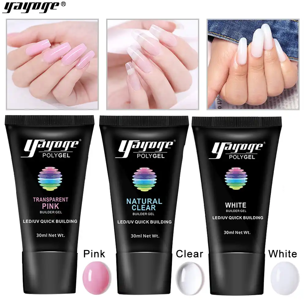 Yayoge Poly Gel Ongles Gel Polsih Lampe à Led Pour Faux Ongles Art Design Manucure Dur Gelée Uv Gel Rapide Bâtiment Polygel Kit