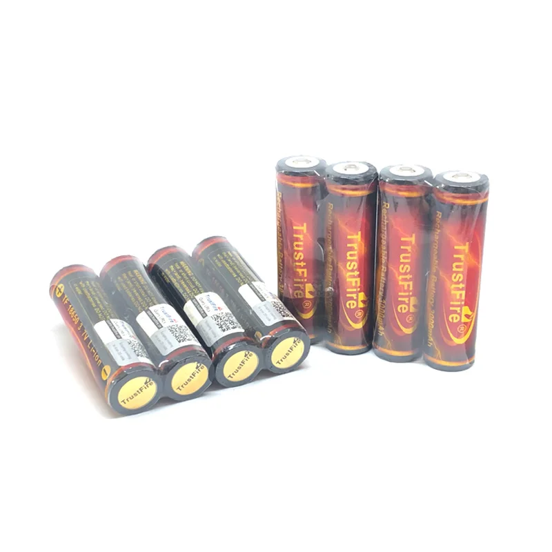 10 шт./лот Trustfire 18650 Золотой защищенная батарея 3,7 V 3000mAh литиевые аккумуляторные батареи для фонарик факел