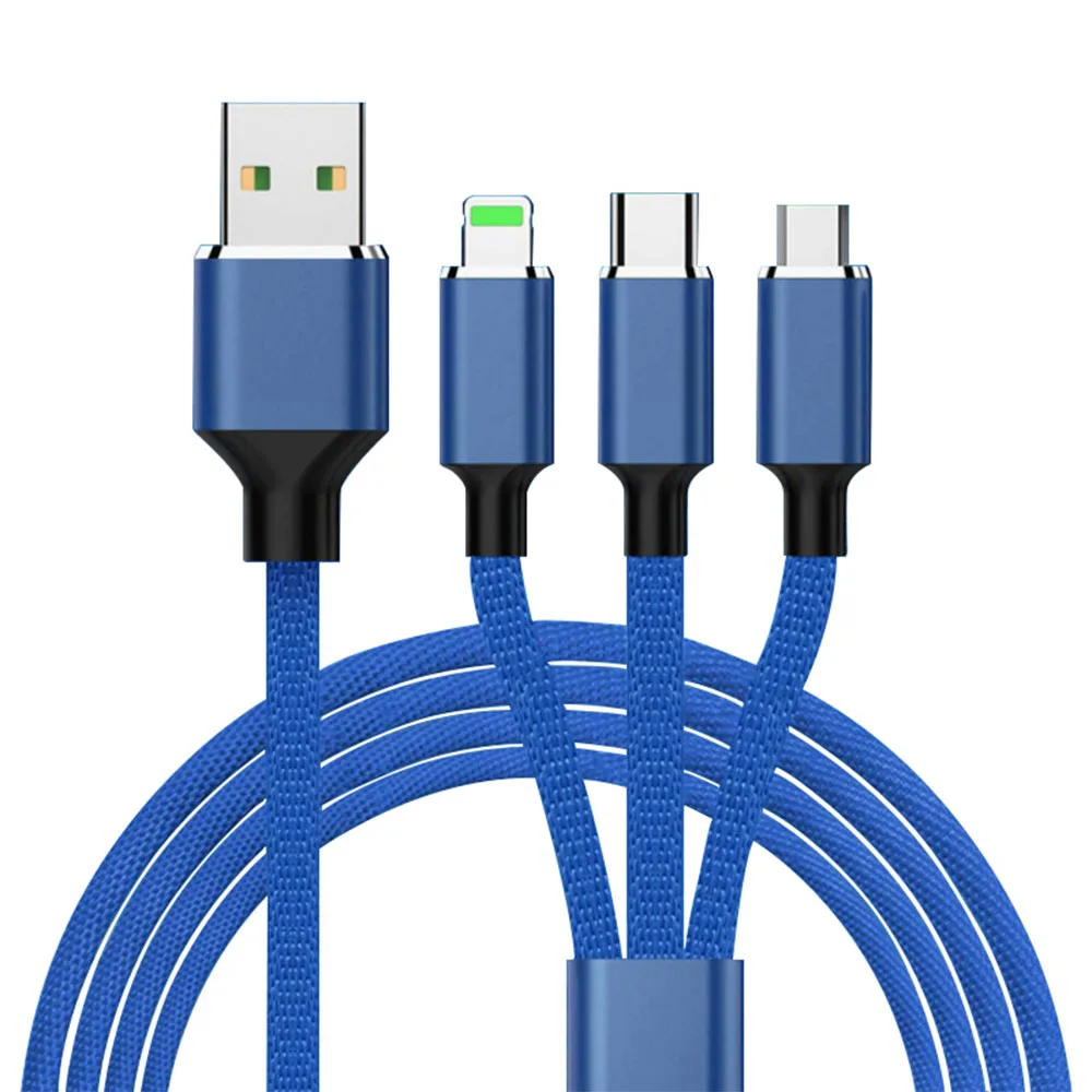 

Micro USB Type C Lighting 3 In 1 Charge Cable for Samsung Xiaomi Huawei LG IPhone 7 8 Plus X XS XR Phone Charging Cables 1.2M 2M