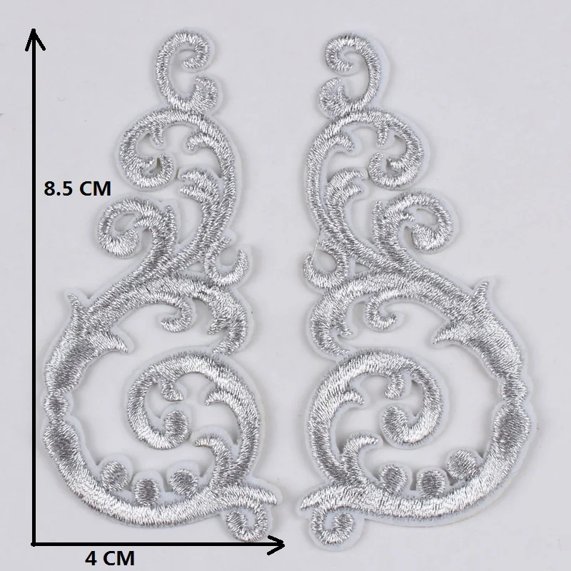 10 шт./лот, вышитые золотые и серебряные нашивки для костюмированной одежды, свадьбы на праздник, украшение для платья, сделай сам, железные наклейки, нашивки ручной работы