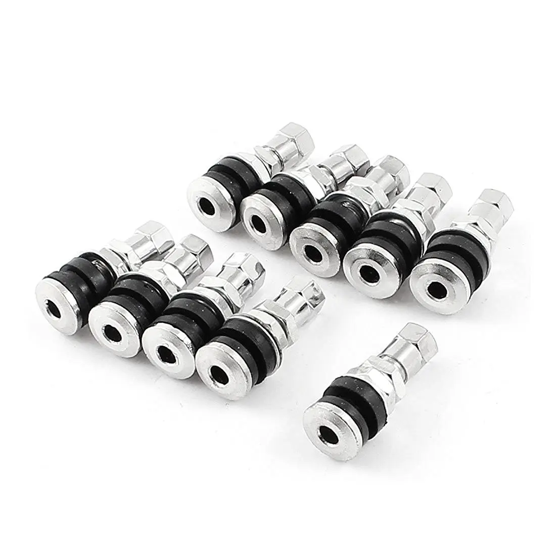Car Truck Motorcycle Tubeless Tire Valve Stem Kit 10 Pcsin Nuts