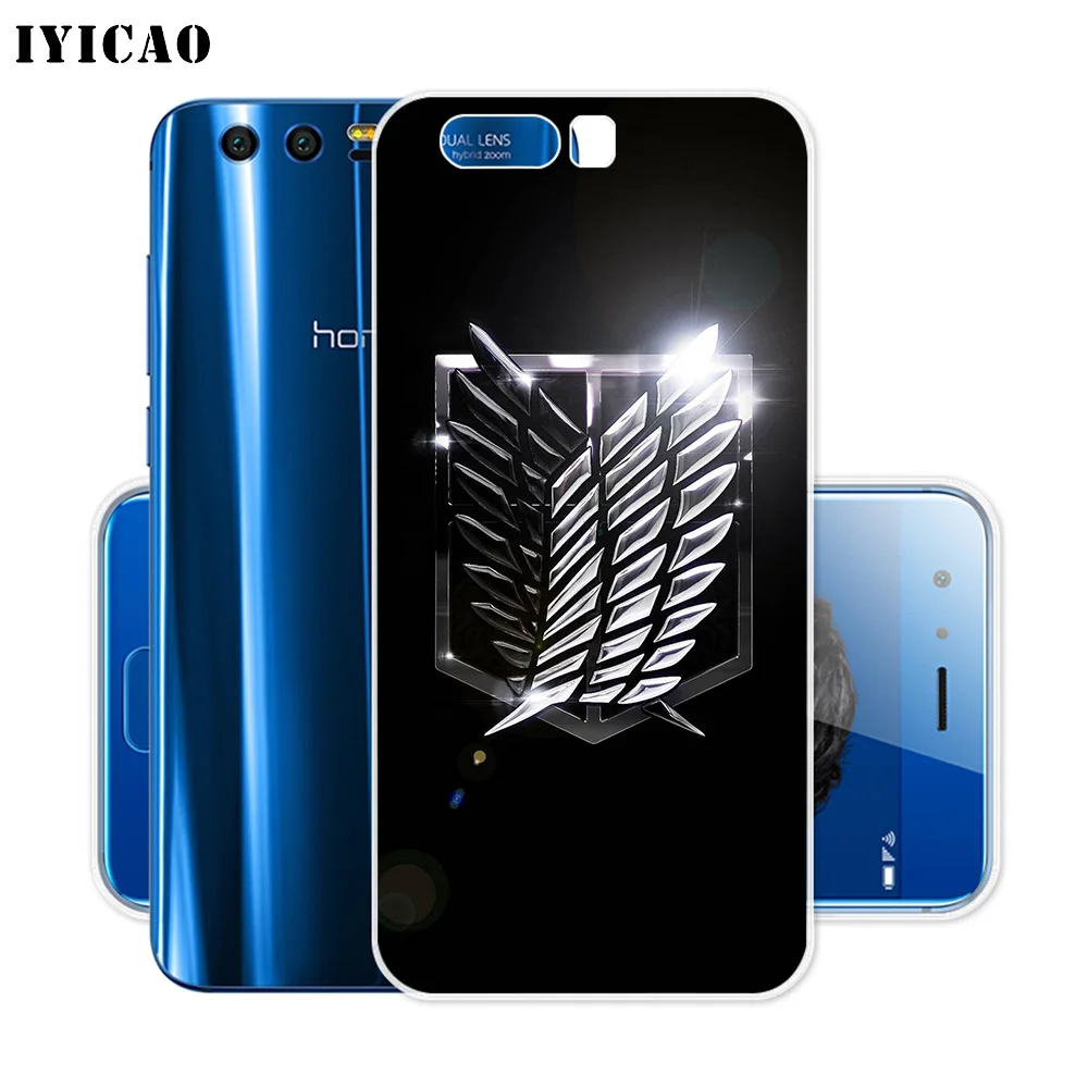 Мягкий силиконовый чехол IYICAO Attack On Titan с логотипом для Huawei Y9 Y7 Y6 Prime 2018 Honor 8C 8X 8 9 10 Lite
