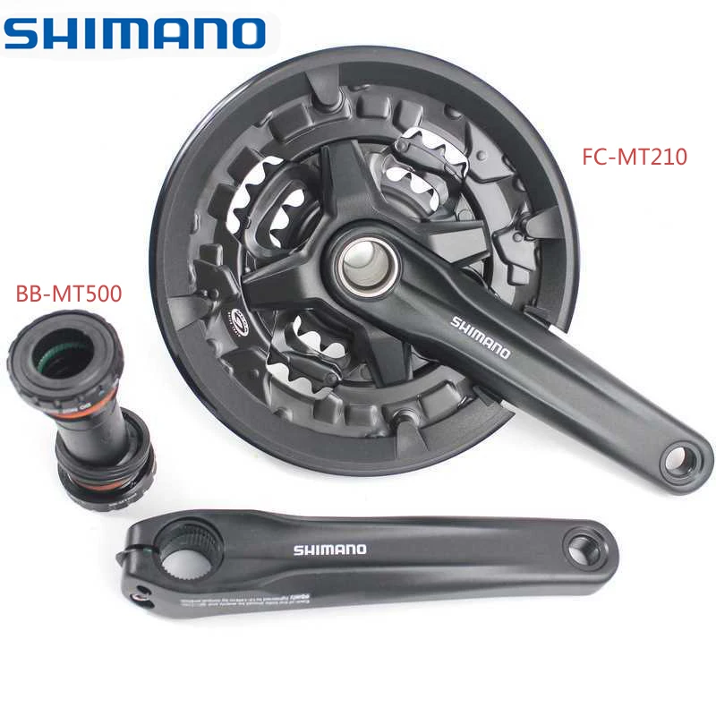 SHIMANO FC MT210 MTB 9 скорость цепи колеса 27 полый интегрированный кривошипно 170 мм 44 32 22T w