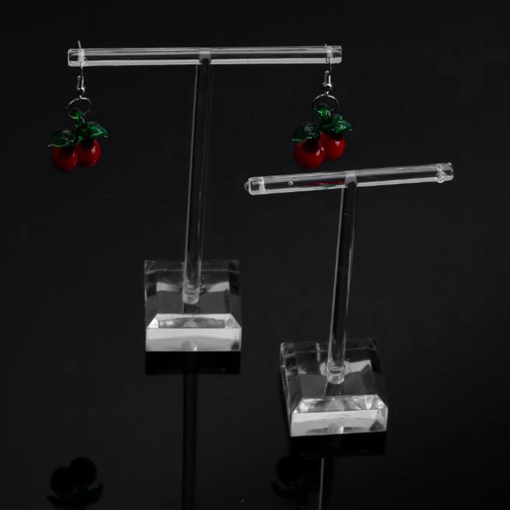 2pcs/pack Plastic Earrings Jewelry Display T Bar Stand Holder Storage Hanger Showcase Rack Jewelry Organizer