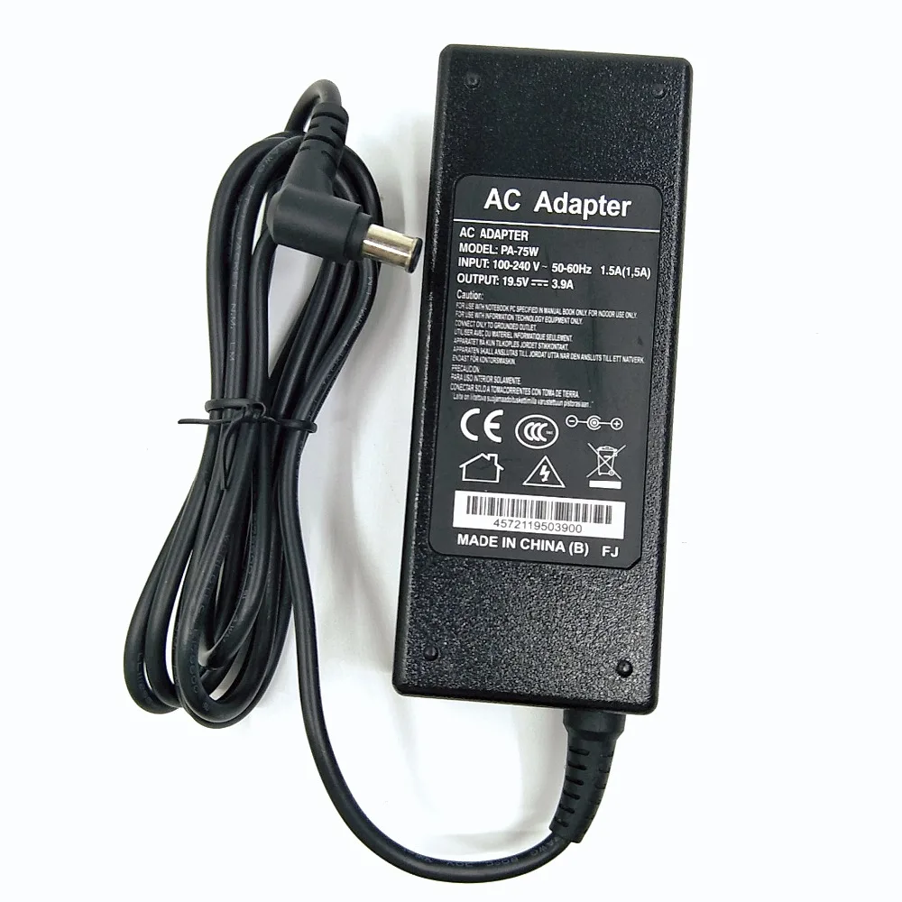 

Адаптер питания переменного тока для ноутбука Sony VGP-AC19V33 V37 VGP-AC19V27 SR290J, 75 Вт, 19,5 в, 6,5 А, 4,4 * мм