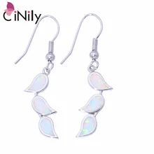 CiNily создан белого и синего цвета огненный опал Серебро покрытием Лидер продаж для Для женщин Jewelry Серьги 1 3/" OH2687-88