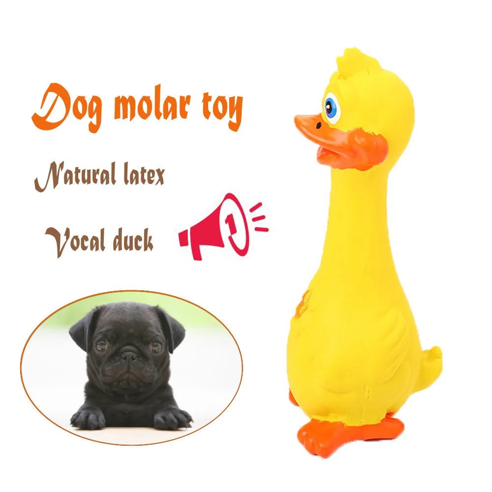 

Squeaky Toy For Dogs Screaming Rubber Chicken Toy Lovely Pet Duck For Dogs Latex Squeak Squeaker Chew Voice Training drop ship