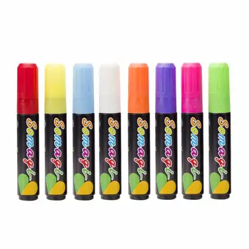 

8 Colors Erasable Highlighter Fluorescent Liquid Chalk Marker Neon Pen For LED Writing Board Blackboard Glass Painting Graffiti