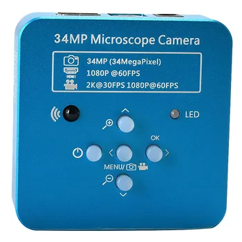 

34Mp 2K 1080P 60Fps Hdmi Usb Industrial Electronic Digital Video Soldering Microscope Camera Magnifier For Phone Pcbtht Repari