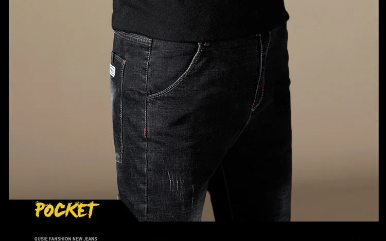 Spring New Men Jeans Black Classic Fashion Designer Denim Skinny Jeans Men's Casual High Quality Stretch Slim Fit Trousers