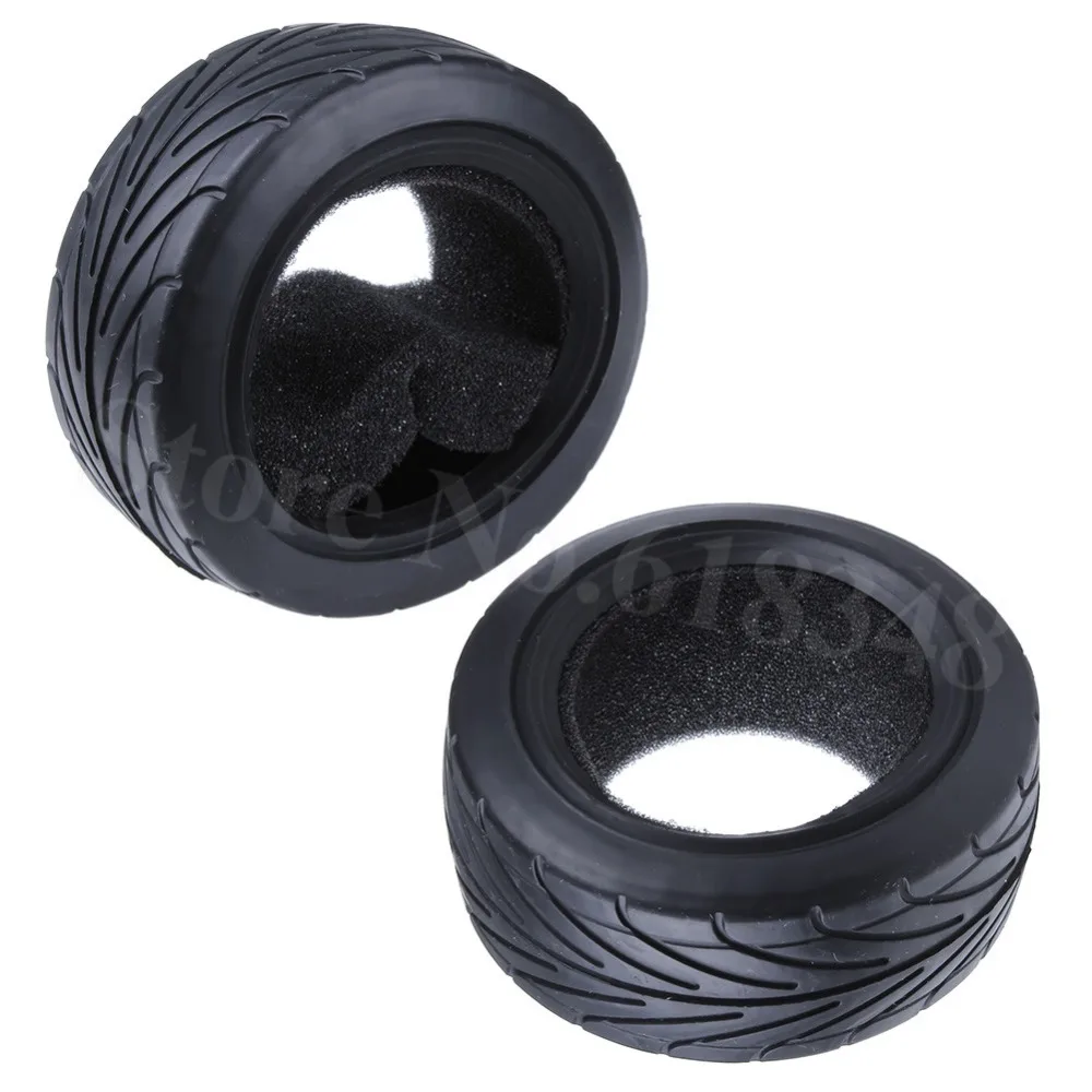 

2Pcs Front Robber Tires Width:33mm OD:83mm ID:61mm With Foam Inserts for 1/10 RC Car off-road Buggy on Road Car Replacement