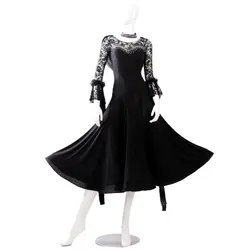 Бальные стандартные танцевальные платья Кружева вальс танцевальные соревнования платье professional бальные танцы платье женщины LXT554 черный