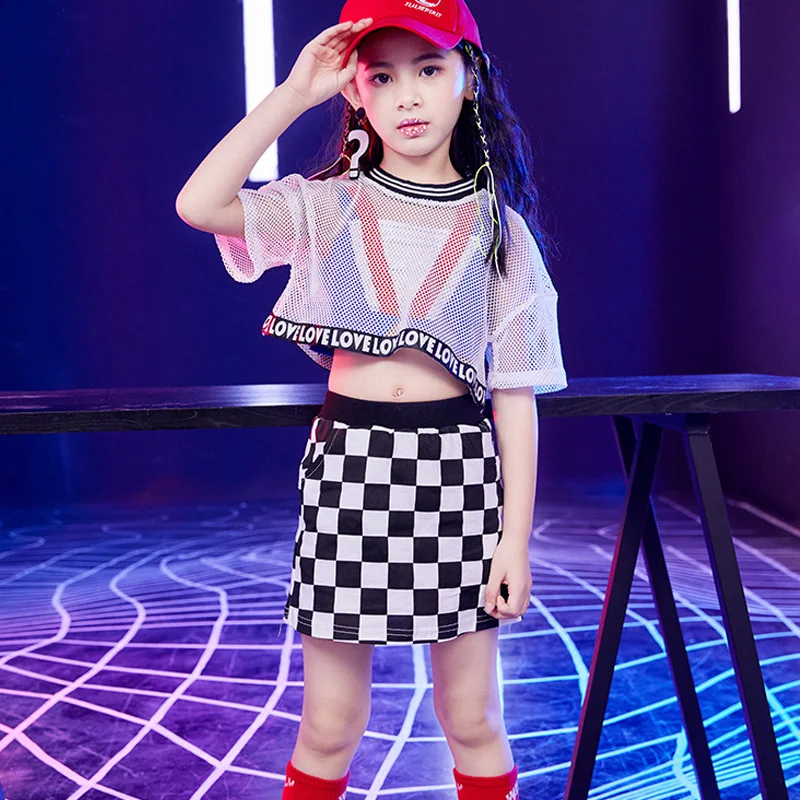 

Girls Jazz Dance Costume Children Korean Version Hip Hop Street Dance Clothes Summer Cheerleading Performance Costumes DWY1746