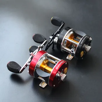 

saltwater cast drum wheel baitcasting fishing reel 2 colors powerful drag centrifugal brake system 6BB+1RB 5.3:1
