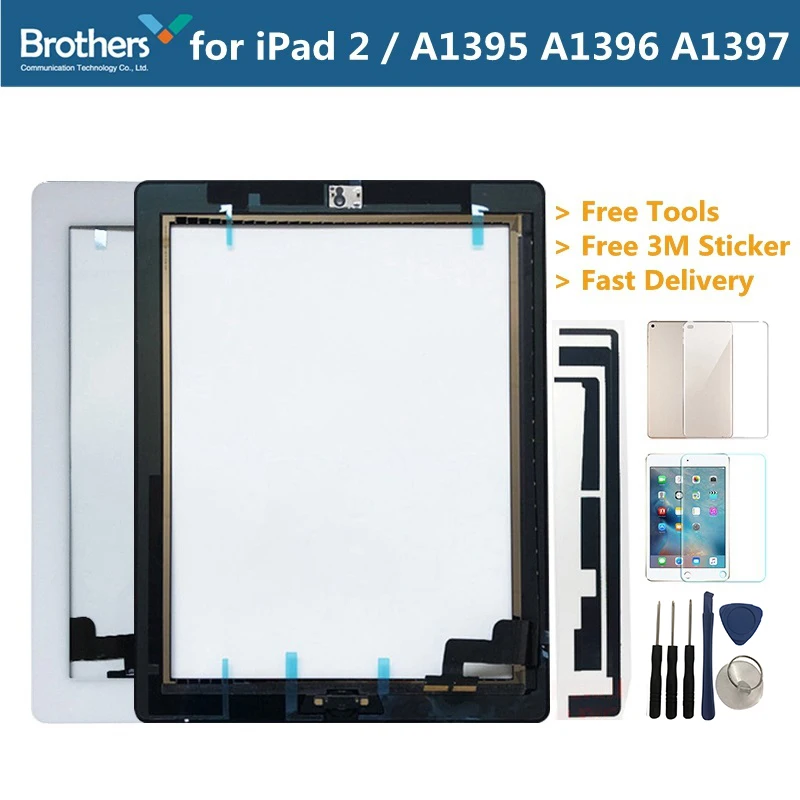 

For iPad 2 A1395 A1396 A1397 Touch Screen Digitizer Sensor Glass Panel Tablet Replacement For iPad 2 Screen With Home Button