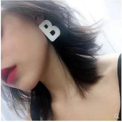 

Korean Fashion Earrings 2018 Big A B Letter OL White Resin Acrylic Transparent Gothic Bijoux Boho Accessories Ali Express