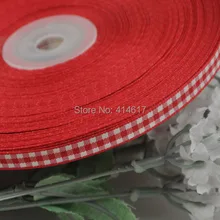 2/8″ 6mm Red Color tartan plaid ribbon bows appliques craft/sewing/doll Lots U pick 50Yard