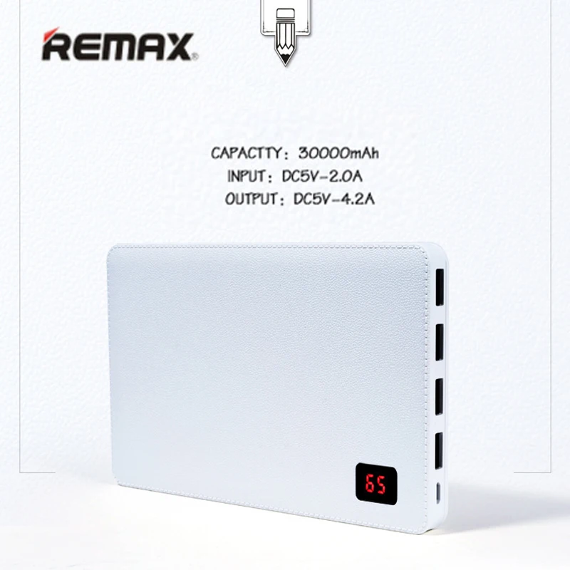 Remax 30000 мАч портативное зарядное устройство для мобильного телефона, внешний аккумулятор с 4 usb-портами, внешняя батарея для iphone 7 8, универсальный внешний аккумулятор