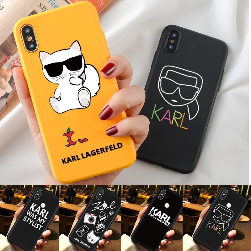 

Karl Lagerfeld Fashion Matte Soft TPU Case For Xiaomi Mi 9 SE A1 A2 5X 6X 8 Lite Redmi Note 7 6 5 Pro Global 4X 5A 7S Back Cover