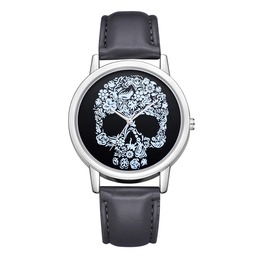 

2019 New Luxury Brand Skull Watch Women Quartz Leather Wrist Watches Male Sports Military Clock Relogio Feminino Horloges Mannen