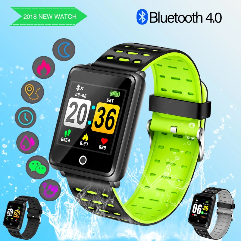

BANGWEI Sport Watch Depth IP68 Waterproof Smart Watch Blood Pressure Heart Rate Monitor Calorie Pedometer Information Reminder