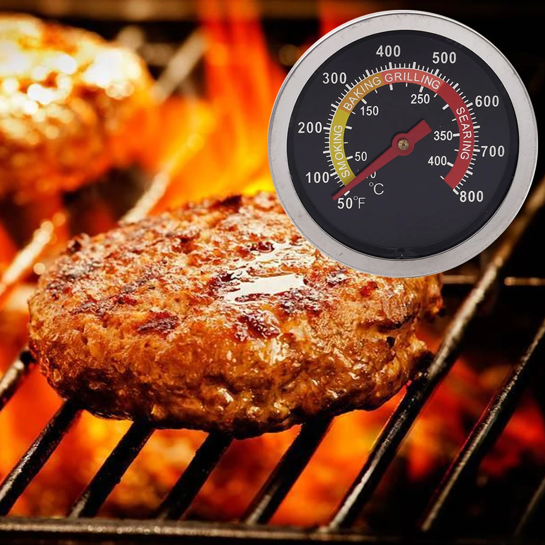 Термометр для гриля, датчик температуры, инструменты для приготовления пищи, нержавеющая сталь, барбекю, курильщик, духовка, плита, термометр, калибр 50-400C