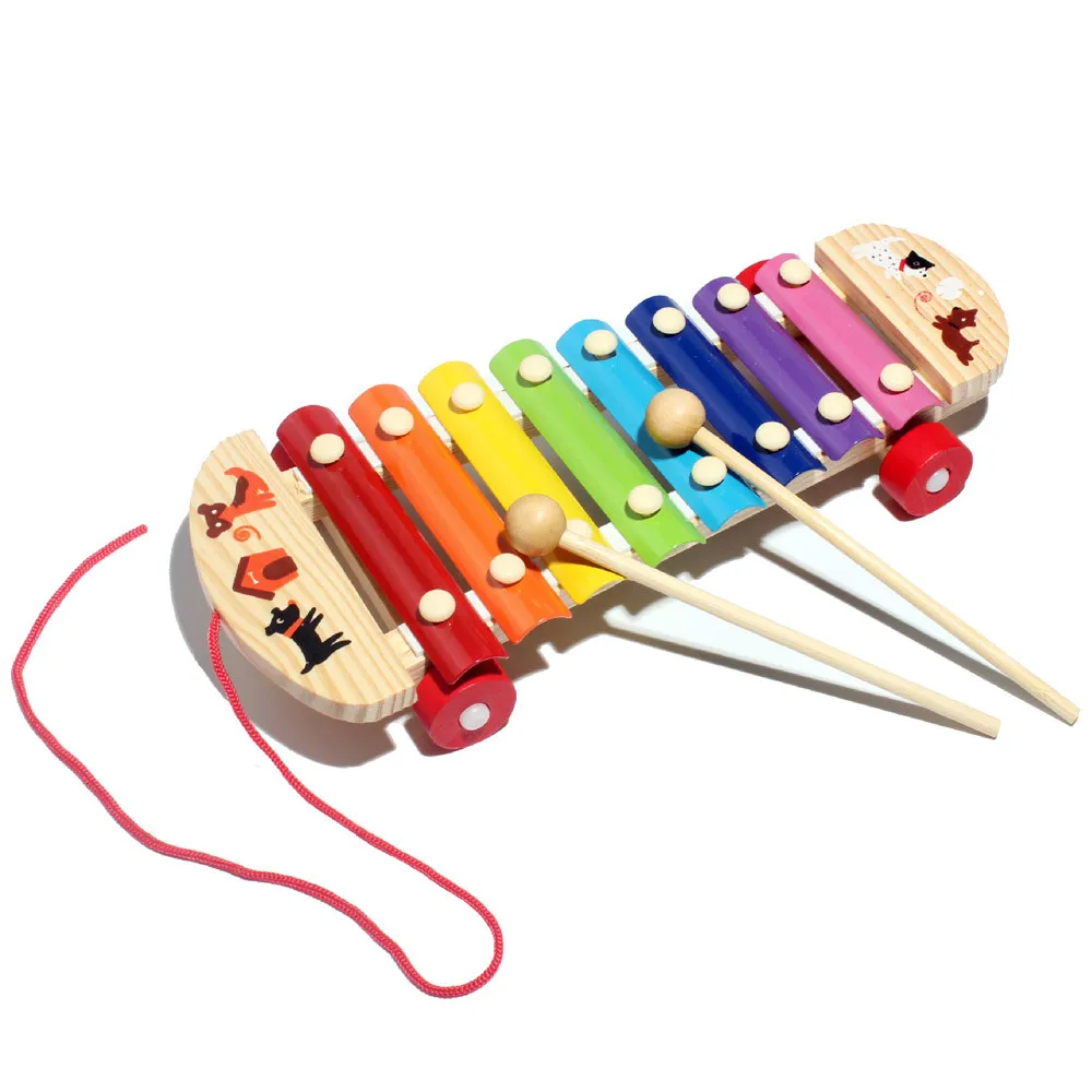 

Musical instruments xylophone Baby Kid Musical Toys Xylophone Wisdom Development Wooden Instrument interactive toys D300111