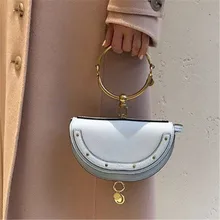 Роскошные сумки женские сумки дизайнерские кожаные кольца Half Moon сумка-мессенджер на плечо сумка через плечо для женщин вечерние сумки OC575