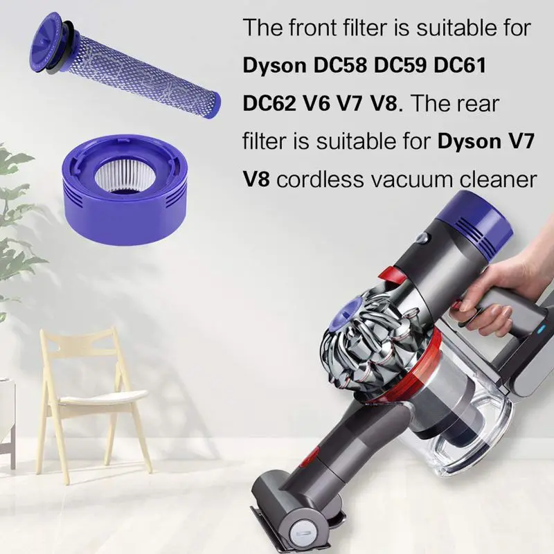 

Post & Pre Motor HEPA Filters Replacement for Dyson V8 and V7 Cordless Vacuum Cleaners
