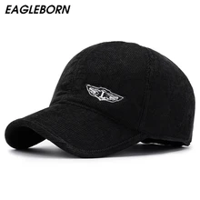 EAGLEBORN L зимняя бейсбольная кепка с буквенным принтом для мужчин и женщин, одноцветная Вельветовая Кепка в стиле хип-хоп, кепка, бейсболка, бейсболка для папы