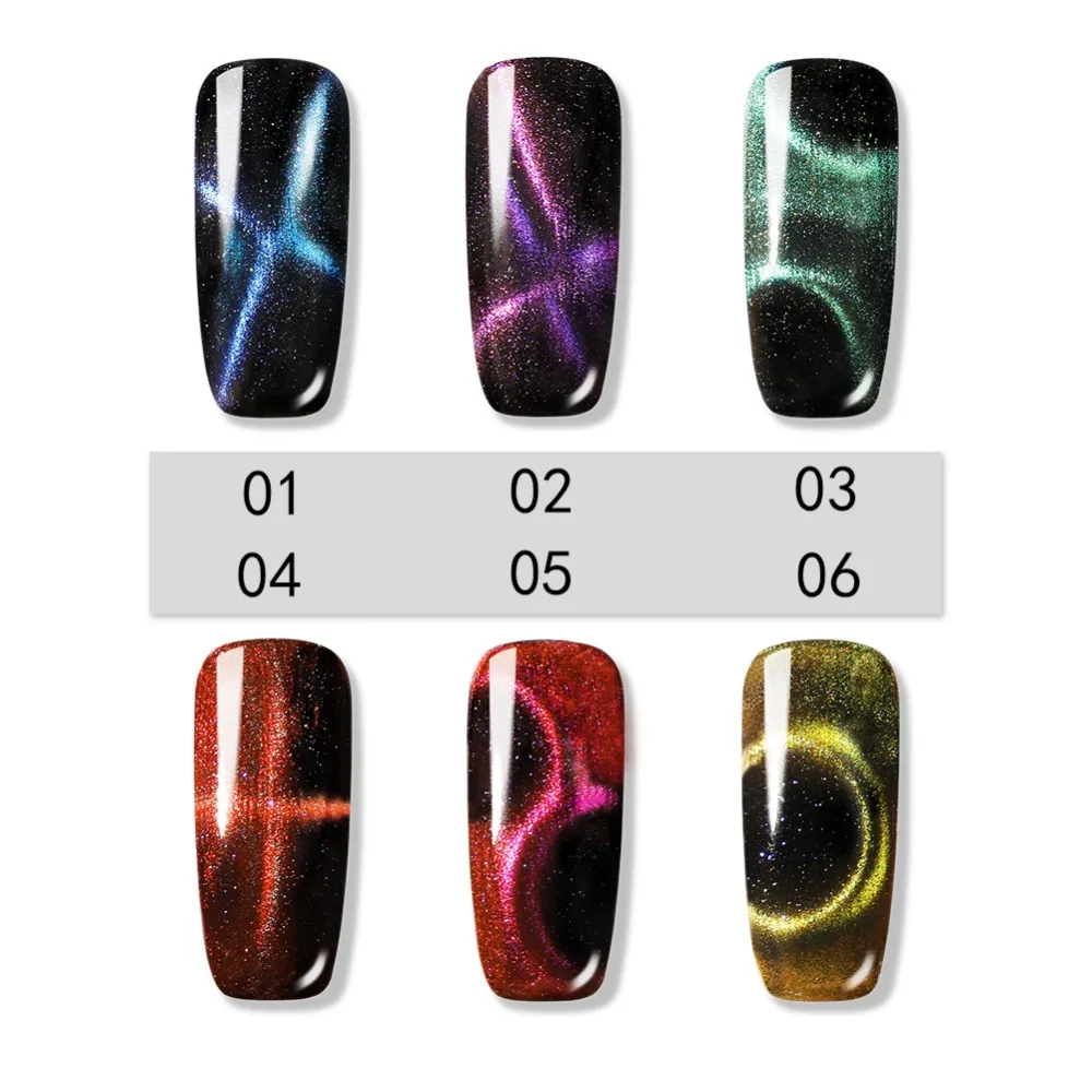 COSCELIA Gel 6 Colors 3D Magnet Magic Cat Eye Gel Nail Polish Varnish Soak Off UV Long-lasting Nails Polishs Gel Lacquer
