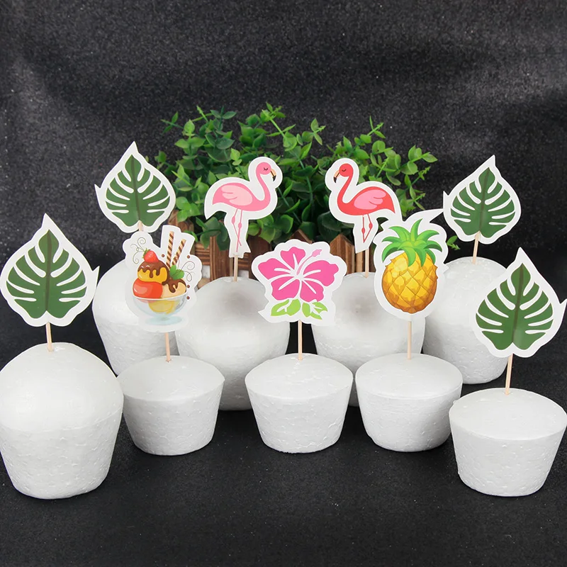 

24pcs/set Flamingo Ice Cream Cupcake Toppers Picks Kids Birthday Party Decorations Supplies Summer Party Baking Decoration