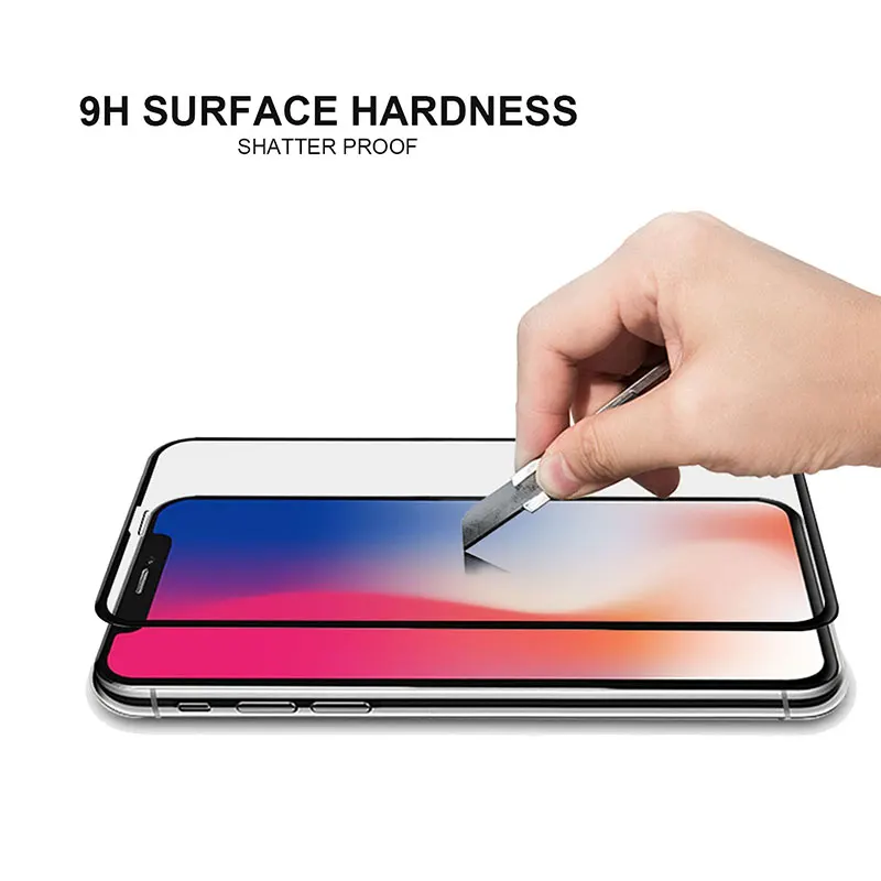 NYFundas For iPhone X Screen Protector Tempered Glass Edge to Edge Protection for Apple iPhone 8 Plus 7 6 S 6S pelicula de vidro (2)