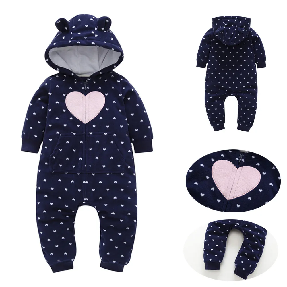 Baby Boy Romper Cartoon Infant Jumpsuit Infant Baby Boys Girls Fleece