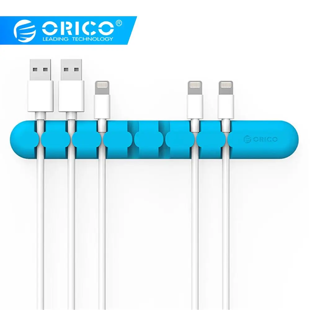 

ORICO Cable Organizer Silicone USB Cable Winder Flexible Management Charger Cable Holder Clips For Mouse Headphone Earphone