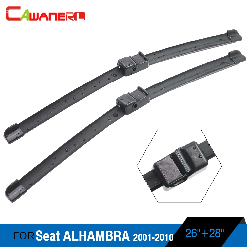 

Cawanerl 1 Pair Car Windshield Wiper Blade Bracketless Soft Rubber Windscreen Wiper For Seat ALHAMBRA 2001-2010 High Quality !