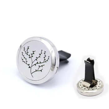 

2016 New 30mm Stainless Steel Tree Branch Aromatherapy/Essential Oil Diffuser Perfume Locket Clip for Car with Vent Holes