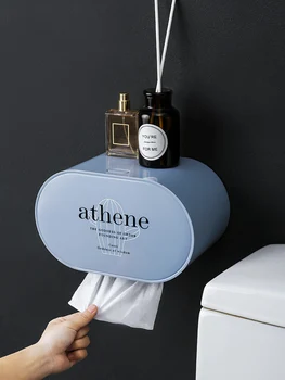 

Waterproof Toilet Paper Towel Box Punch-free Wall-hanging Nordic Roll Paper Towel Shelf Bathroom Toilet Paper Towel Box