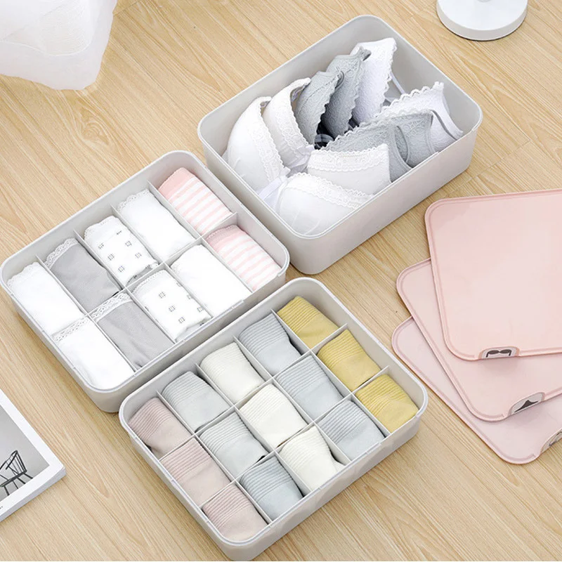

With Logo Plastic Underwear Storage Box With Cover Underwear Storage Compartment For Scarfs Socks