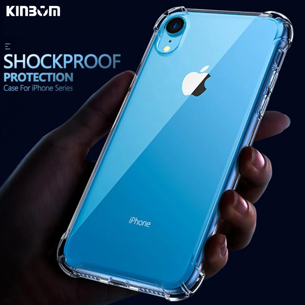 KINBOM чехол для телефона iPhone 7 8 XR XSMax X подушки безопасности 6 6S Plus 5 XS Se мягкий |
