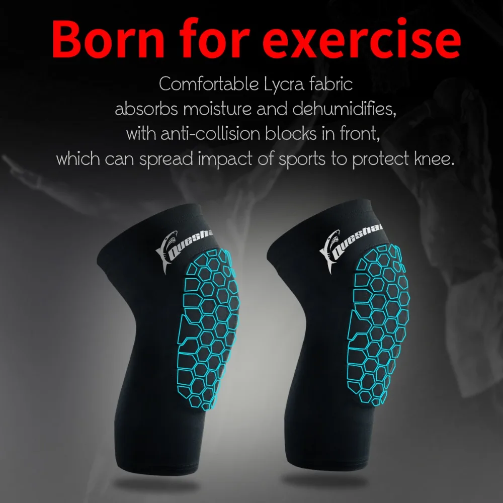 Joelheiras Crossfit Honeycomb para homens e mulheres, aquecedores de perna, à prova de choque, suporte para MTB, ciclismo, adolescentes, logotipo personalizado, 1 par